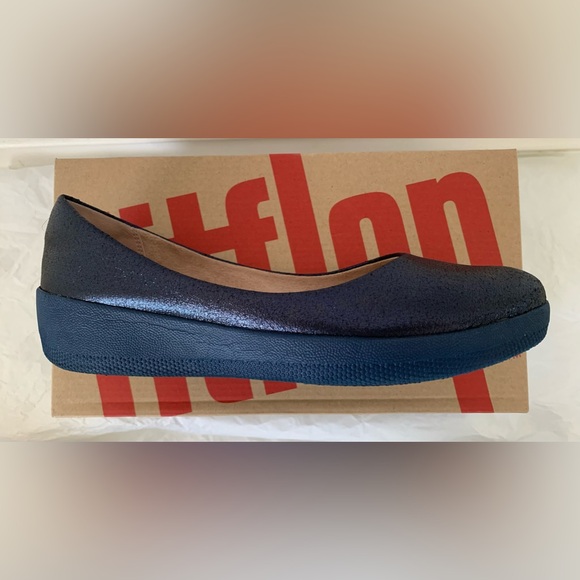 Fitflop Superballerina Glitzy ballet flats in navy, US 7M, NIB. - Picture 3 of 6